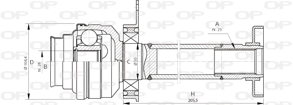 Joint Kit, drive shaft (CVJ5707.20)