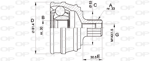 Joint Kit, drive shaft (CVJ5063.10)