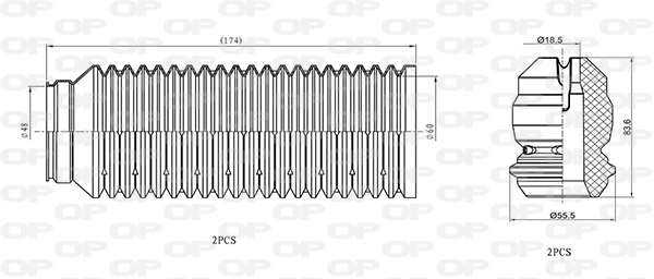 Dust Cover Kit, shock absorber (DCK5082.04)