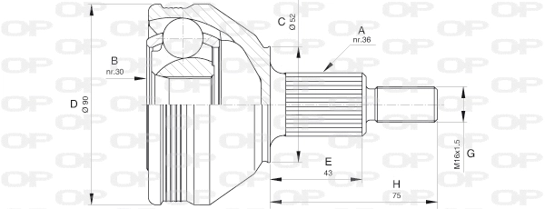 Joint Kit, drive shaft (CVJ5609.10)