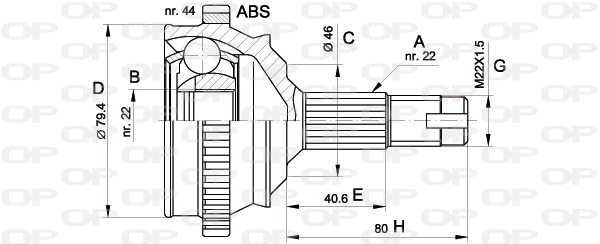 Joint Kit, drive shaft (CVJ5225.10)