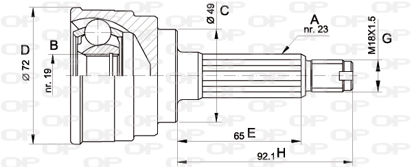 Joint Kit, drive shaft (CVJ5112.10)
