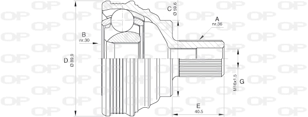 Joint Kit, drive shaft (CVJ5535.10)