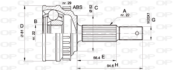 Joint Kit, drive shaft (CVJ5053.10)