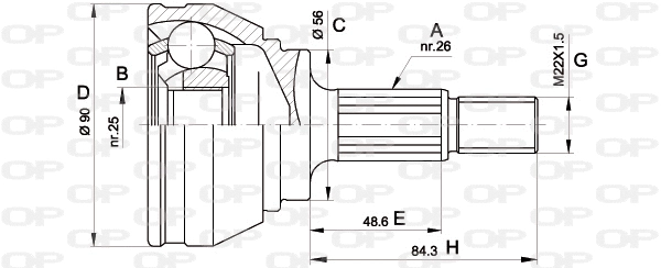 Joint Kit, drive shaft (CVJ5576.10)