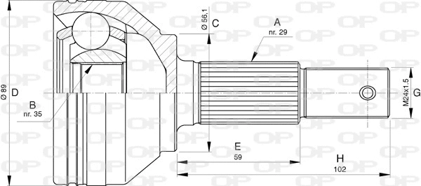 Joint Kit, drive shaft (CVJ5754.10)