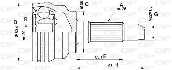 Joint Kit, drive shaft (CVJ5554.10)