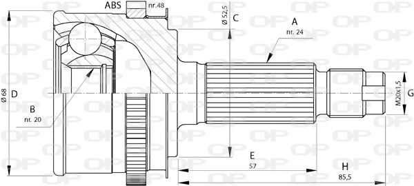 Joint Kit, drive shaft (CVJ5728.10)