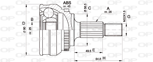 Joint Kit, drive shaft (CVJ5217.10)
