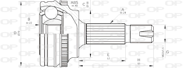 Joint Kit, drive shaft (CVJ5497.10)