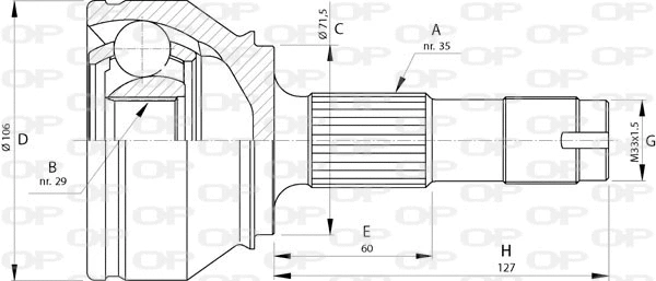 Joint Kit, drive shaft (CVJ5719.10)