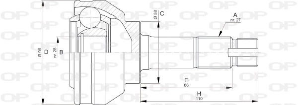 Joint Kit, drive shaft (CVJ5703.10)