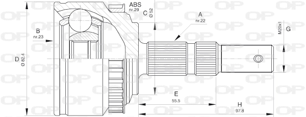Joint Kit, drive shaft (CVJ5526.10)