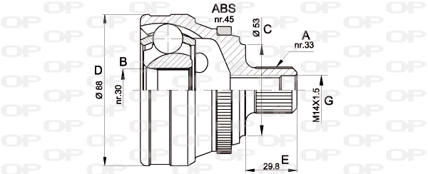 Joint Kit, drive shaft (CVJ5304.10)