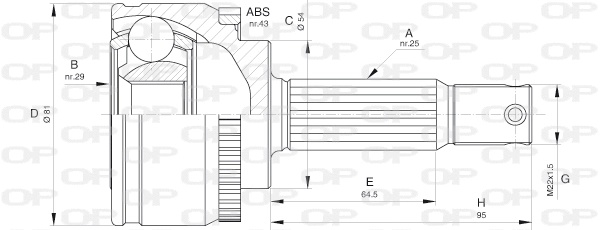 Joint Kit, drive shaft (CVJ5607.10)