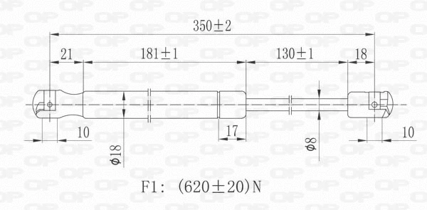Gas Spring, boot/cargo area (GSR6078.00)