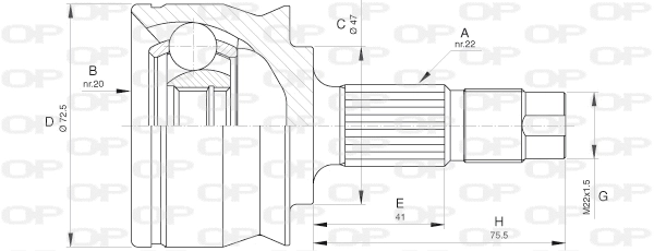 Joint Kit, drive shaft (CVJ5531.10)