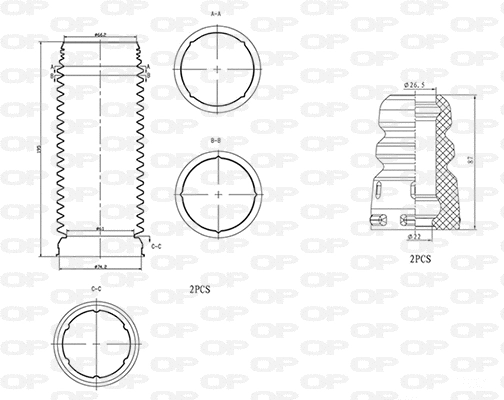 Dust Cover Kit, shock absorber (DCK5004.04)
