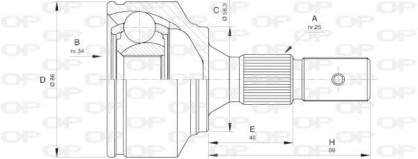 Joint Kit, drive shaft (CVJ5529.10)
