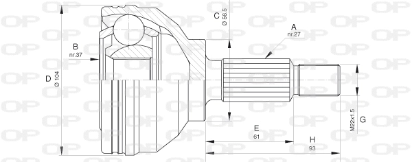 Joint Kit, drive shaft (CVJ5627.10)