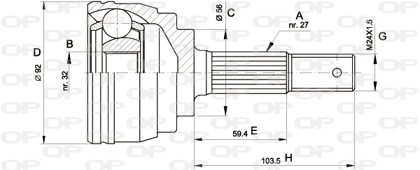 Joint Kit, drive shaft (CVJ5172.10)