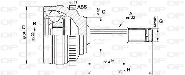 Joint Kit, drive shaft (CVJ5388.10)