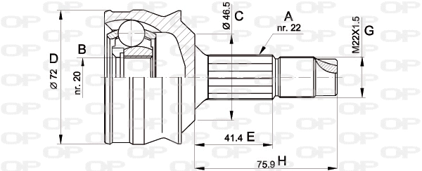 Joint Kit, drive shaft (CVJ5064.10)