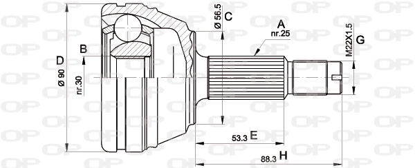Joint Kit, drive shaft (CVJ5351.10)