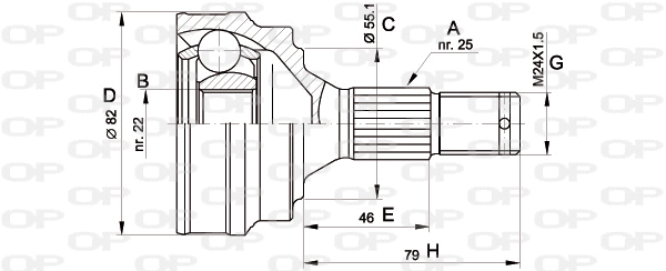 Joint Kit, drive shaft (CVJ5013.10)