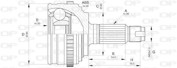 Joint Kit, drive shaft (CVJ5605.10)