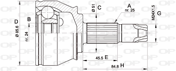 Joint Kit, drive shaft (CVJ5525.10)