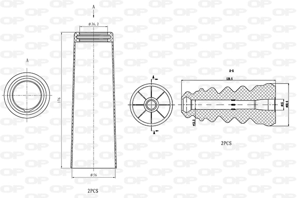 Dust Cover Kit, shock absorber (DCK5073.04)