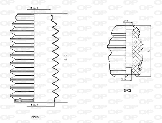 Dust Cover Kit, shock absorber (DCK5063.04)