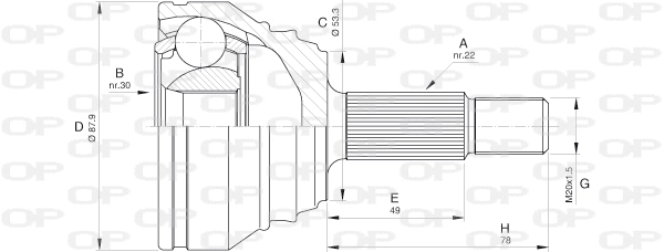 Joint Kit, drive shaft (CVJ5539.10)