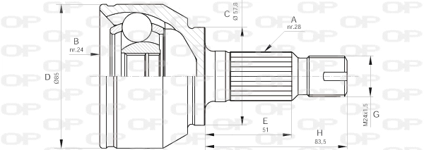 Joint Kit, drive shaft (CVJ5567.10)