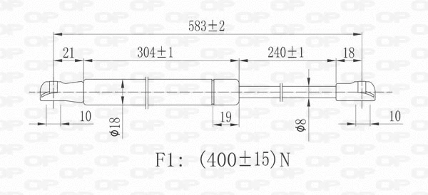 Gas Spring, bonnet (GSR6394.00)