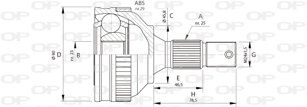 Joint Kit, drive shaft (CVJ5175.10)