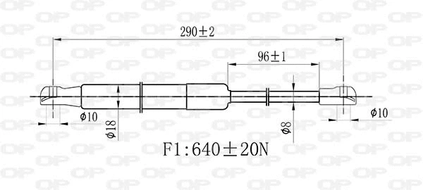 Gas Spring, bonnet (GSR6450.00)