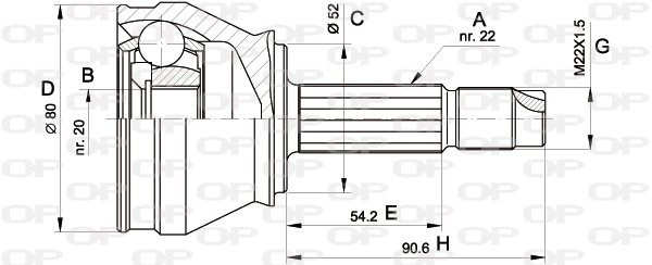 Joint Kit, drive shaft (CVJ5223.10)