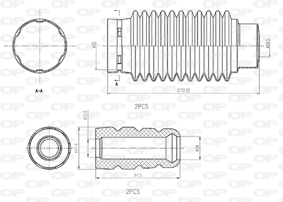 Dust Cover Kit, shock absorber (DCK5006.04)
