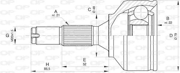 Joint Kit, drive shaft (CVJ5837.10)