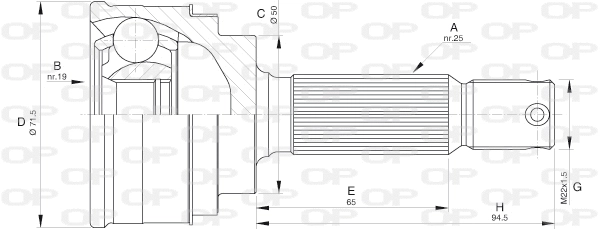 Joint Kit, drive shaft (CVJ5578.10)