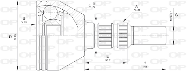 Joint Kit, drive shaft (CVJ5440.10)