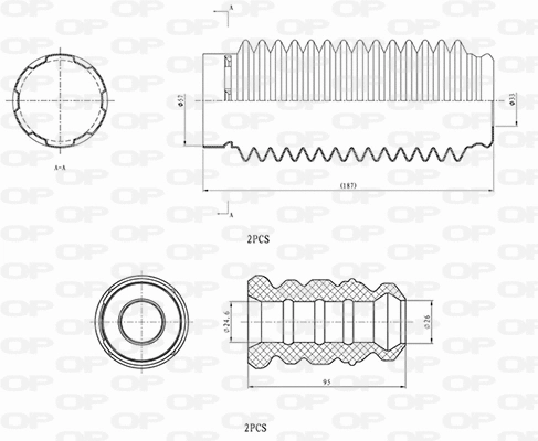 Dust Cover Kit, shock absorber (DCK5042.04)
