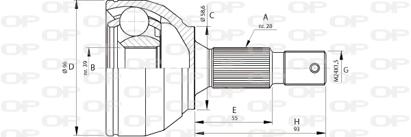 Joint Kit, drive shaft (CVJ5695.10)