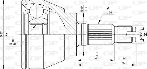 Joint Kit, drive shaft (CVJ5746.10)