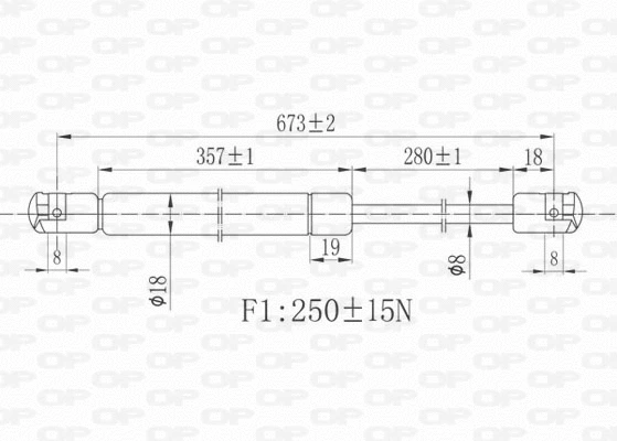 Gas Spring, bonnet (GSR6217.00)