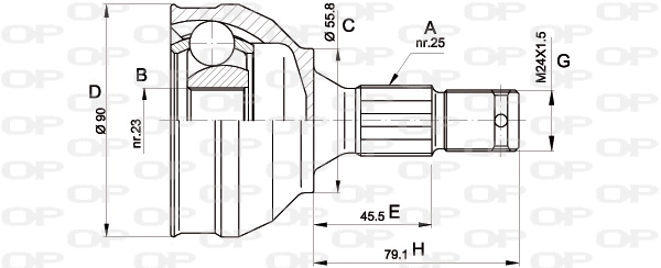 Joint Kit, drive shaft (CVJ5177.10)