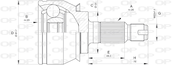 Joint Kit, drive shaft (CVJ5528.10)