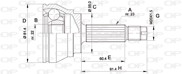 Joint Kit, drive shaft (CVJ5012.10)